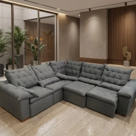 SOFA ESQUINERO VIVIANA 5L (2 ASIENTOS  RETRACTIL)
