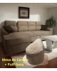 SOFA NEW SAN LORENZO 3L + CHAISE MARRÓN + PUFF DE REGALO